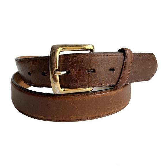 Vintage Brown Leather Belt Western Cowboy 3D Belt Co Distressed Mens 42 - Picture 1 of 10